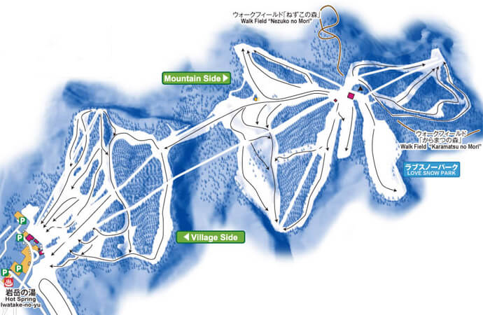 Iwatake Snow Field and Ski resort map